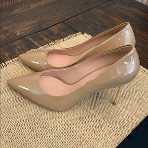 Kurt Geiger nude patent heels.